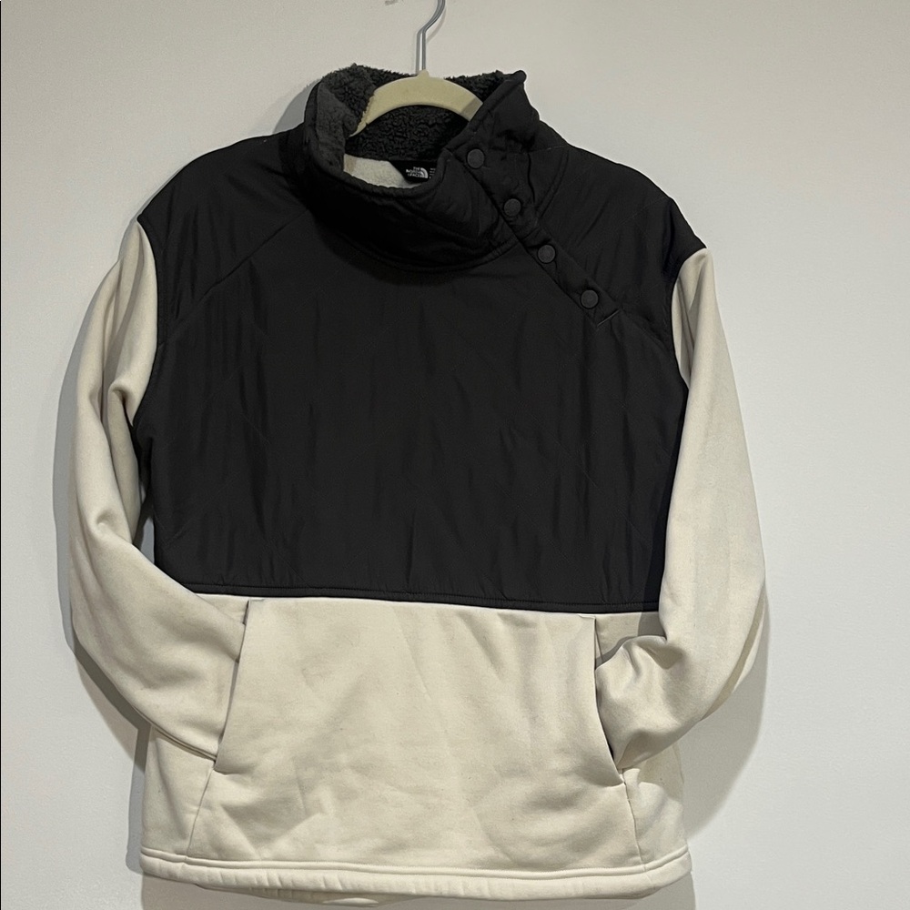 The North Face Black and Cream Turtleneck Sweater